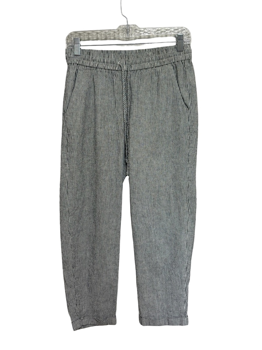 J. Crew Factory Women’s Striped Linen-Cotton Blend Drawstring Pant - Size 2
